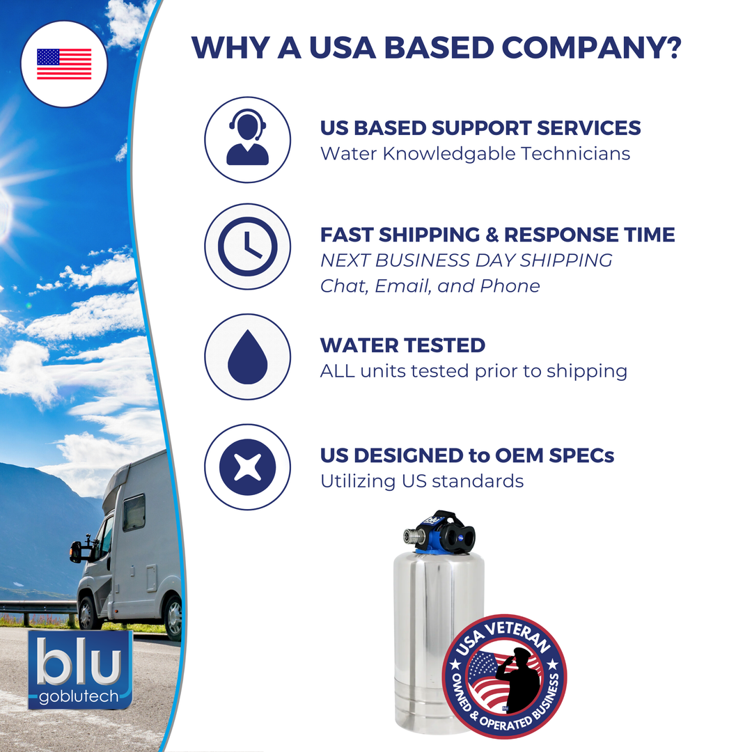 Blu Tech Portable RV Water Softener with Smart Cap