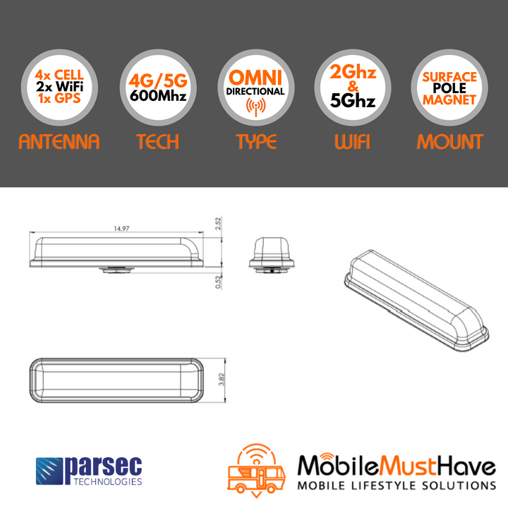 Parsec Belgian Shepherd 8-in-1 Antenna