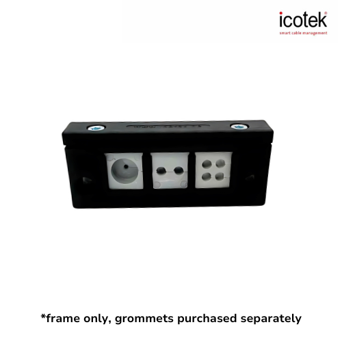 Rectangle Split Frame Cable Entry Frame - 3 Socket - 98mm x  40mm