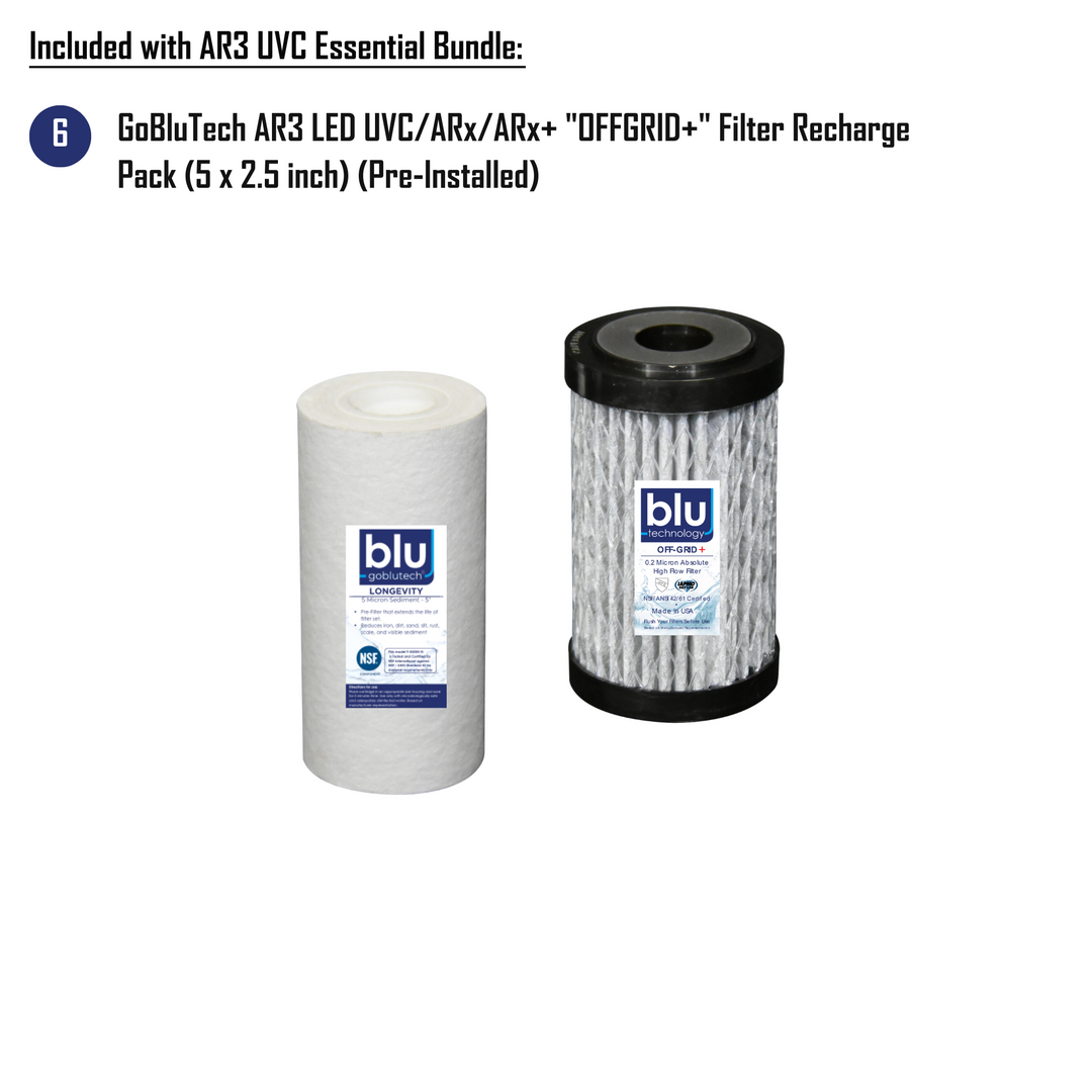 Blu Tech AR3 UVC RV Water Filter Bundle – Advanced 4-Stage UV Filtration System