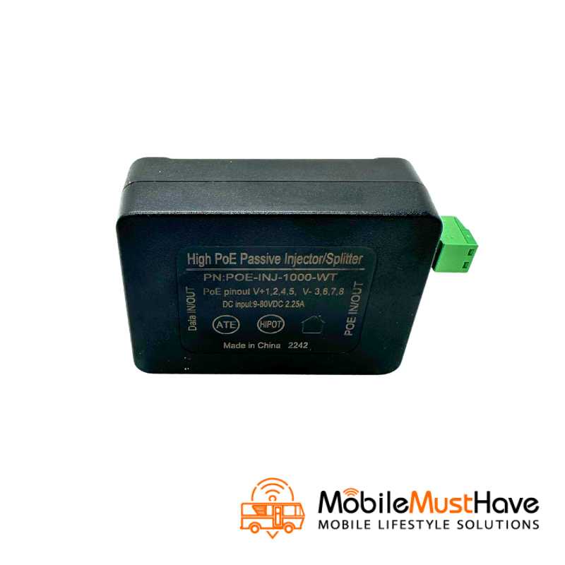 High Powered Passive PoE Injector for Starlink Roam Applications