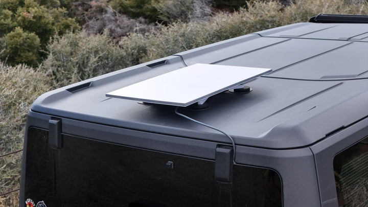 Trio Flatmount show on the top of a vehicle