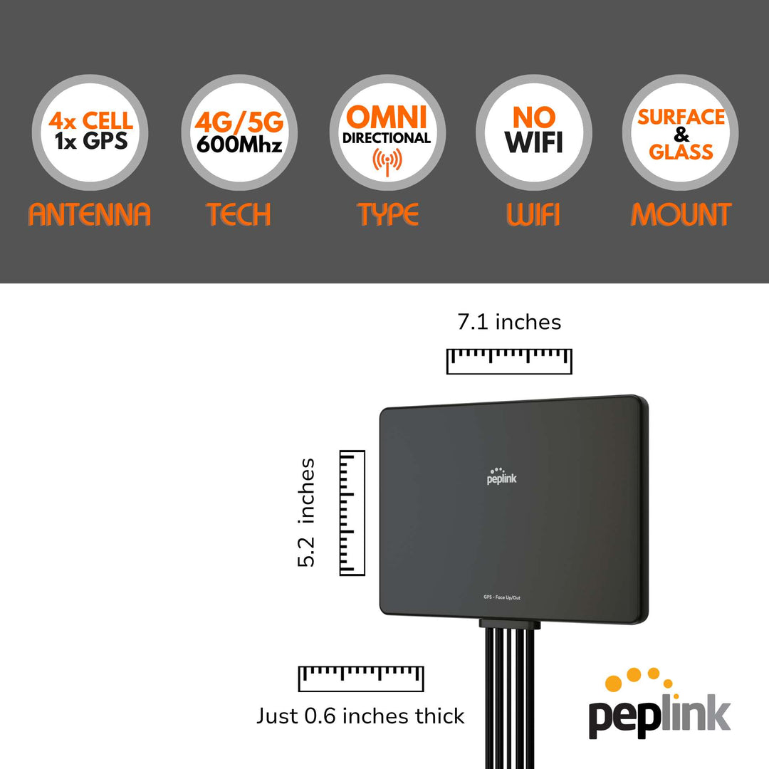 Peplink Slim 40G 4x4 MIMO Adhesive Mount Antenna