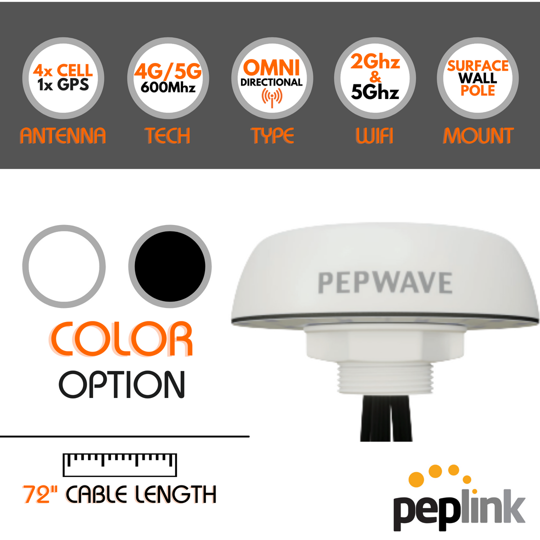 Peplink Mobility 40G Omni 5-in-1 4x4 MIMO LTE / GPS Antenna