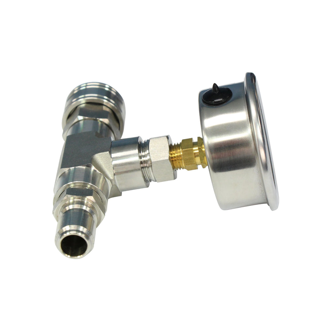 Blu Tech Quick Connect Pressure Gauge, Stainless Steel