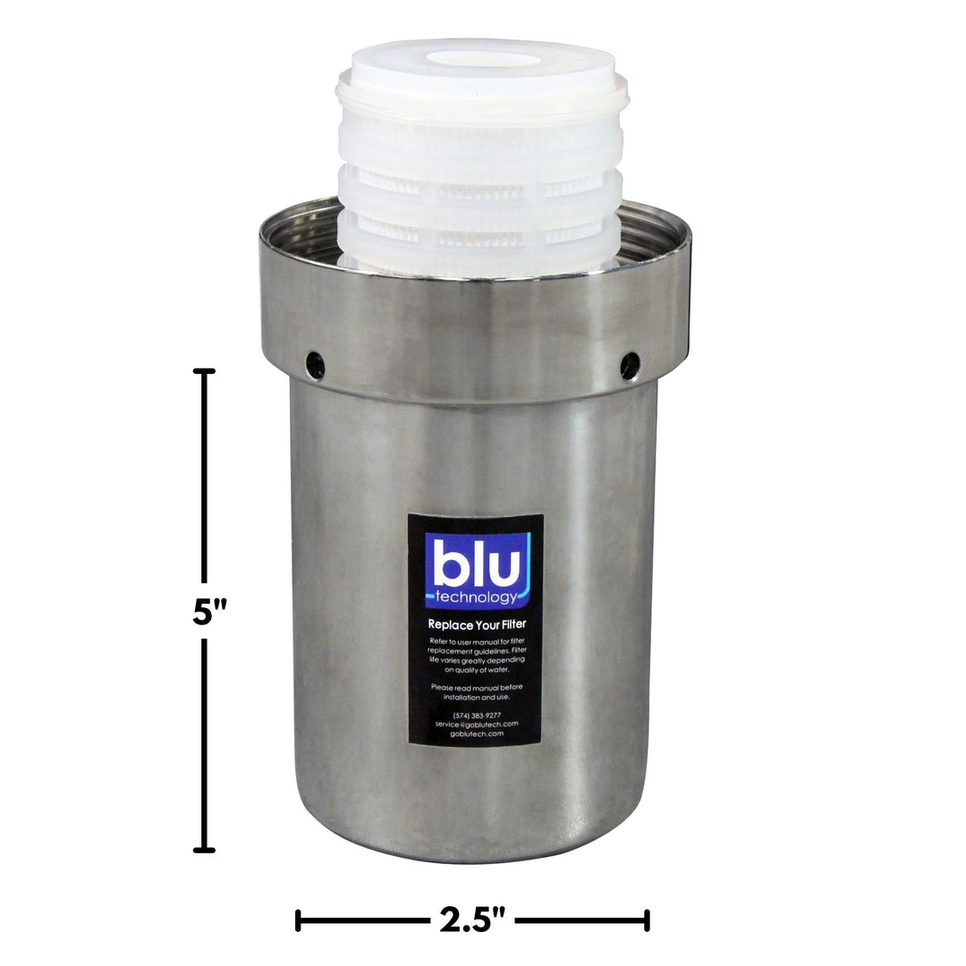 Blu Tech R2/DUO Water Filter Recharge Pack (5 x 2.5 inch) 0.2 Micron & Coconut Charcoal Filters