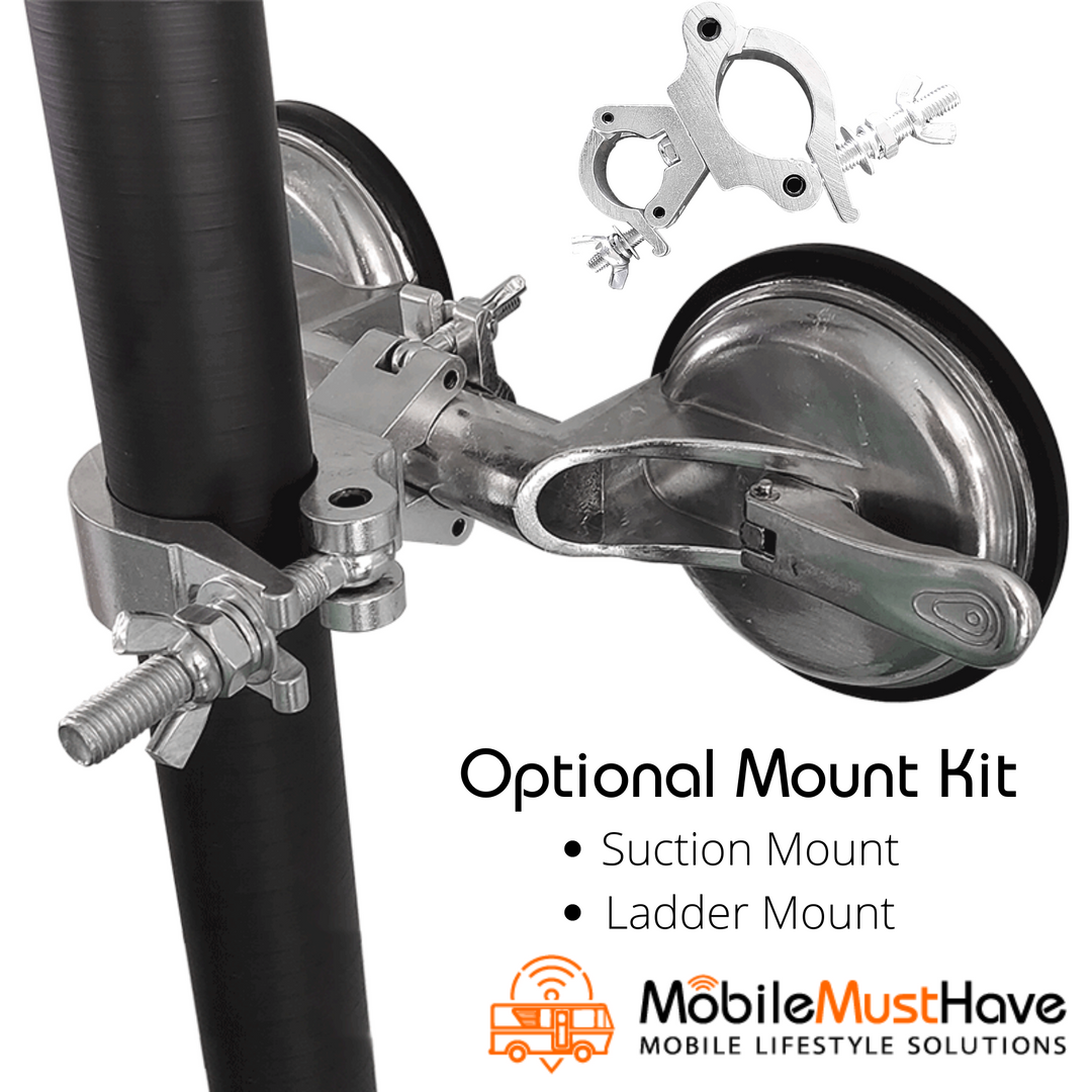 MMH 20' Telescoping Antenna Mounting Mast Pole in Carbon Black (20 Foot Mast)
