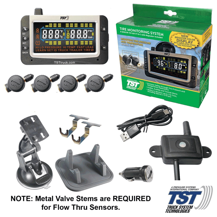 TST Tire Pressure Monitoring System With Flow Thru Sensors
