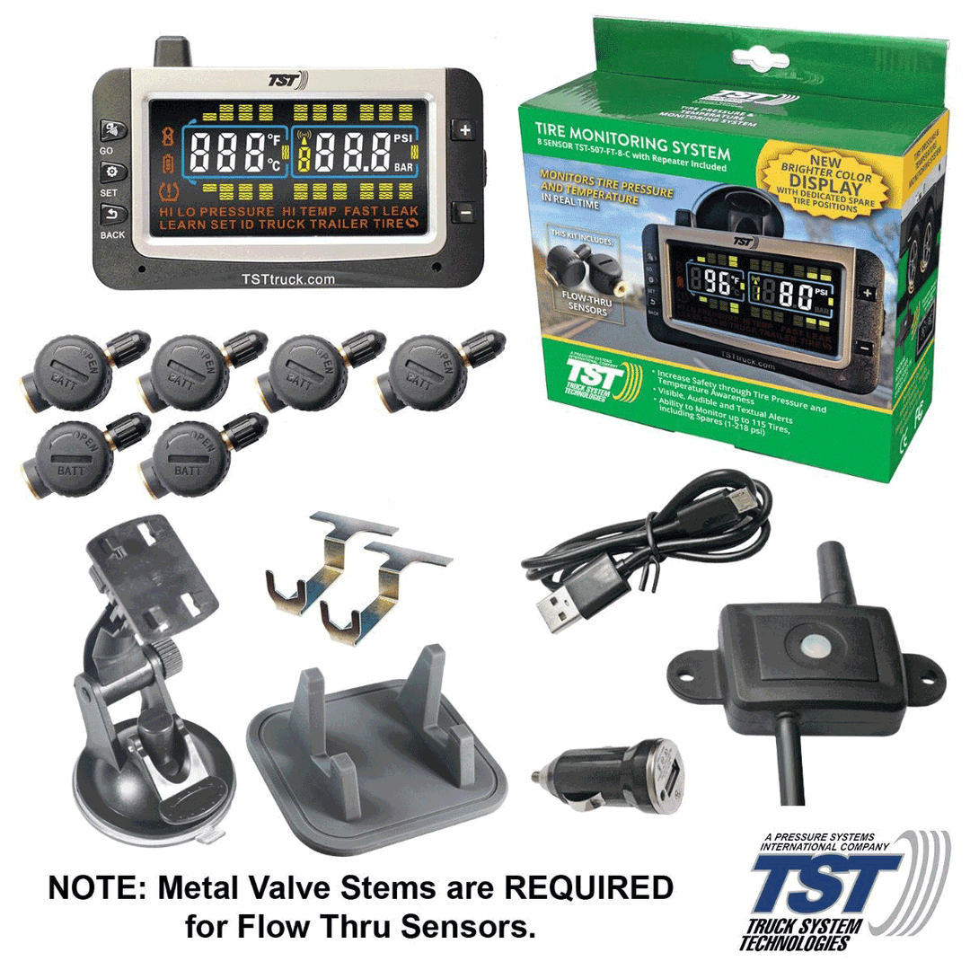 TST Tire Pressure Monitoring System With Flow Thru Sensors