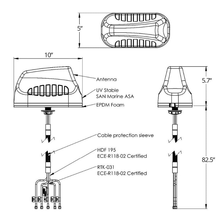 Poynting 5-in-1 RV & Marine Roof Antenna