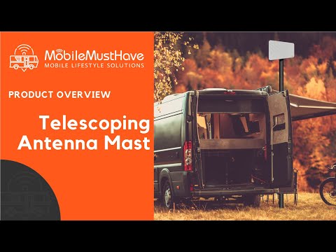 MMH 20' Telescoping Antenna Mounting Mast Pole in Carbon Black (20 Foot Mast)