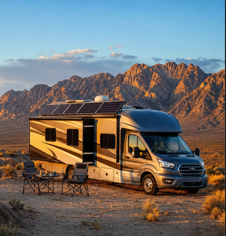 RV boondocking in the desert