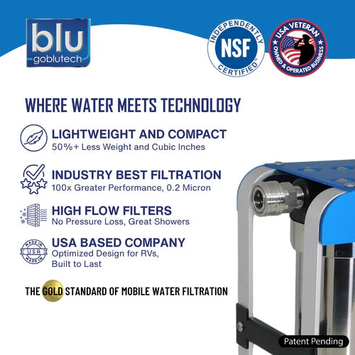 Blu Tech AR3 XLT LED UVC High-Flow 4-Stage RV Water Filter & Purification System - 10 Inch
