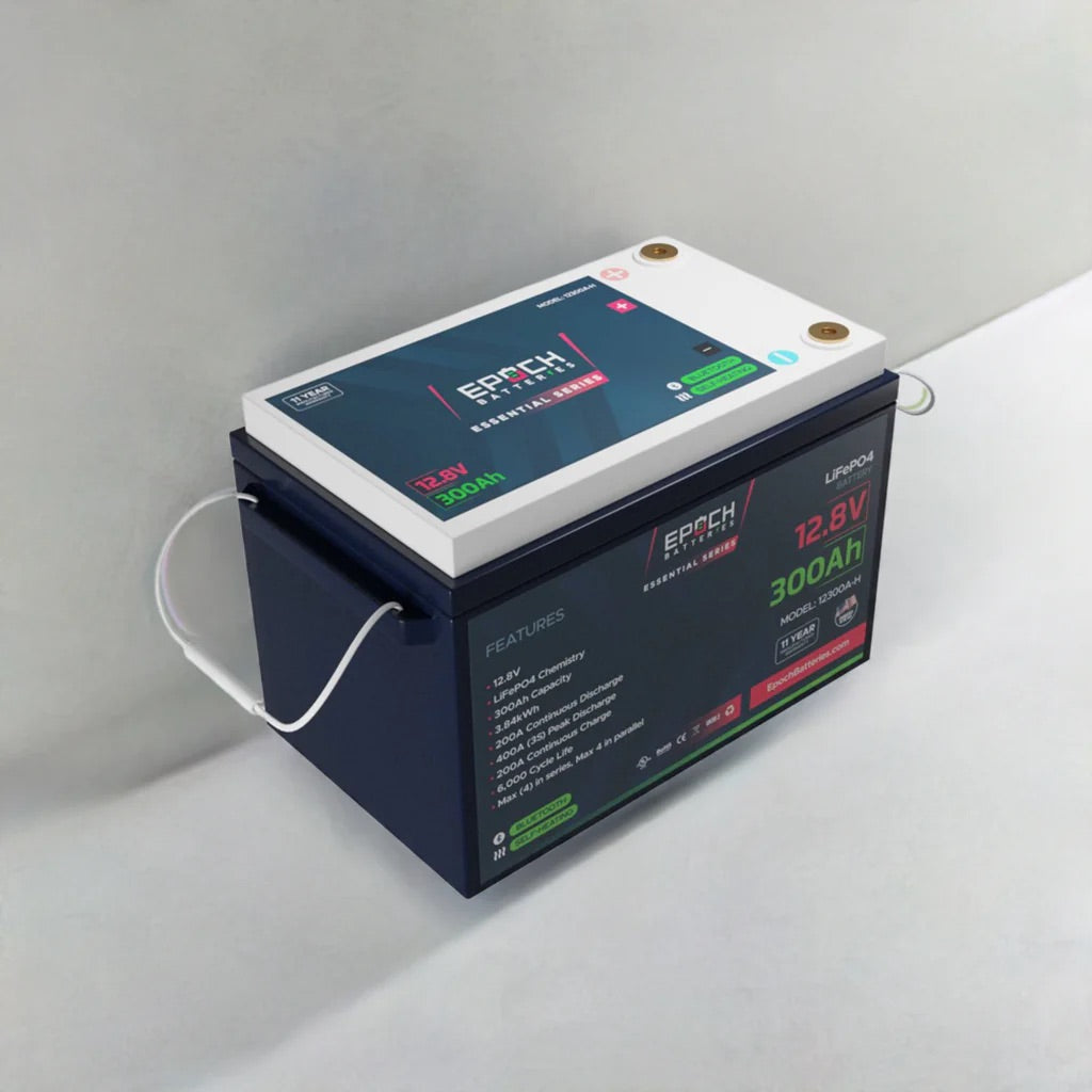 Epoch Essentials 12V 300Ah Heated & Bluetooth LiFePO4 Battery