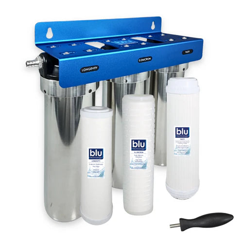 Blu Tech TRIO 3-Stage Fixed Mounted 10-Inch Water Filtration System
