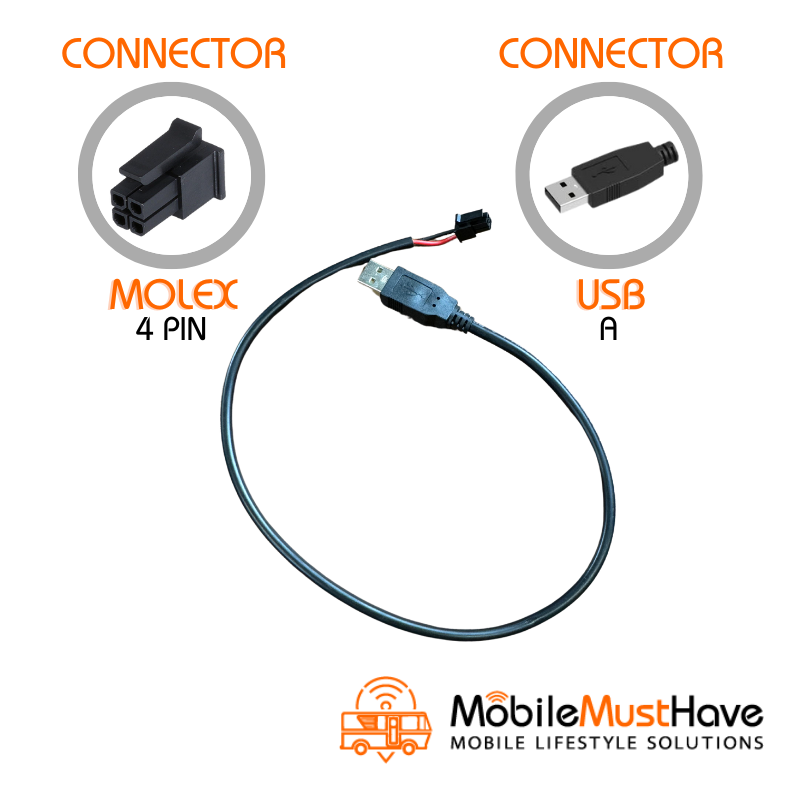 USB-A to 4-PIN Peplink Power Cable for Starlink DC Power Conversion Kit