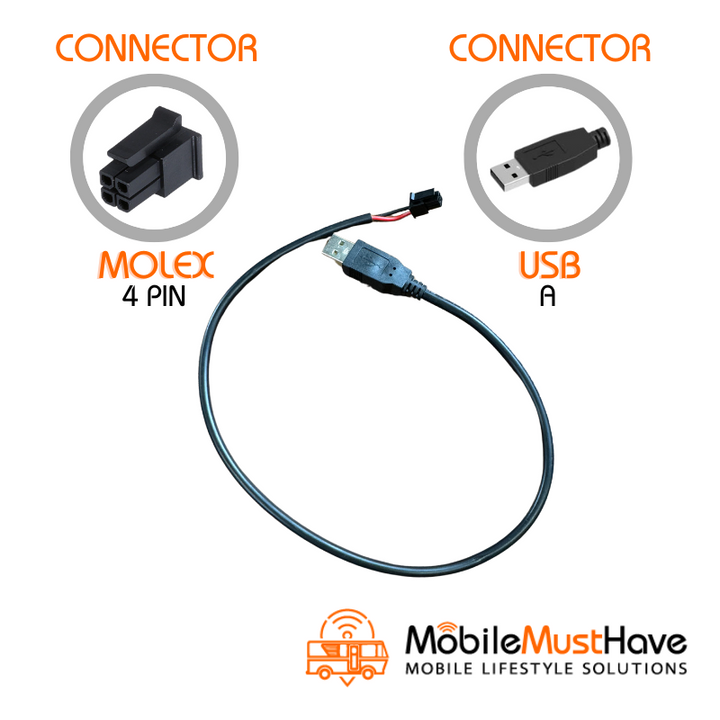 USB-A to 4-PIN Peplink Power Cable for Starlink DC Power Conversion Kit