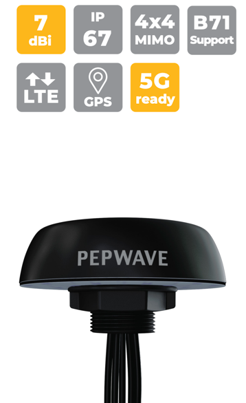 Peplink Mobility 40G Omni 5-in-1 4x4 MIMO LTE / GPS Antenna