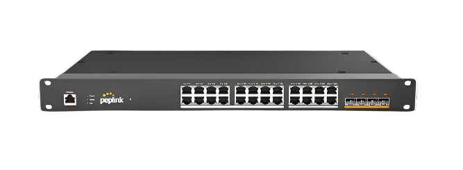 Peplink 24-Port Switch Rugged with 250W PoE Power Budget