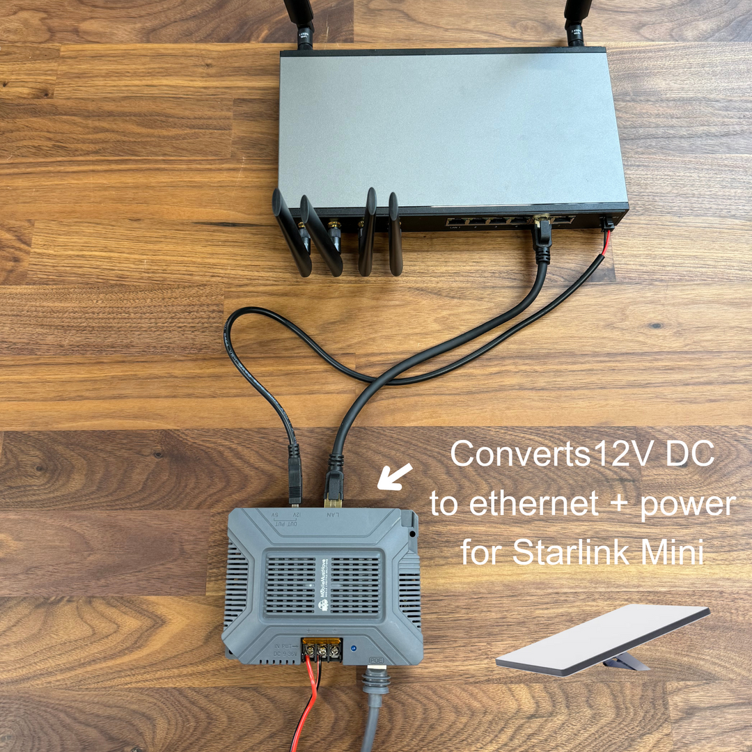 Starlink Mini PoE DC Power Conversion Kit with 12v Accessory Output