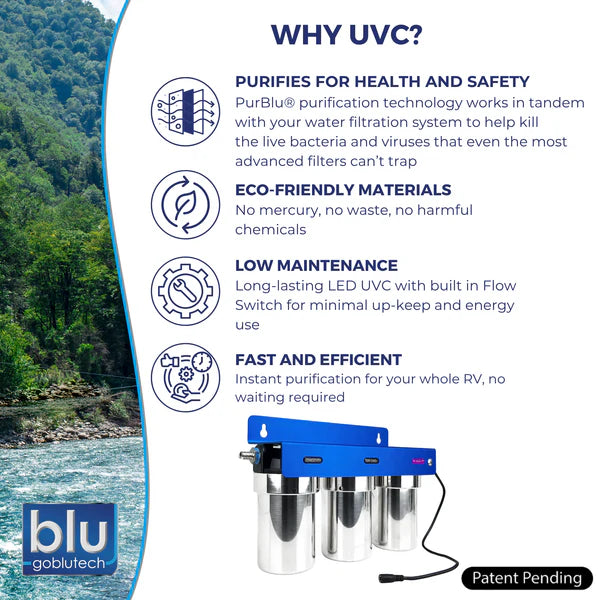 PURBLU TRIO LED UVC 4-Stage RV Water Filtration & Purification System