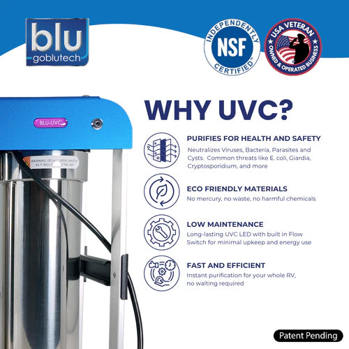 Blu Tech AR3 XLT LED UVC High-Flow 4-Stage RV Water Filter & Purification System - 10 Inch