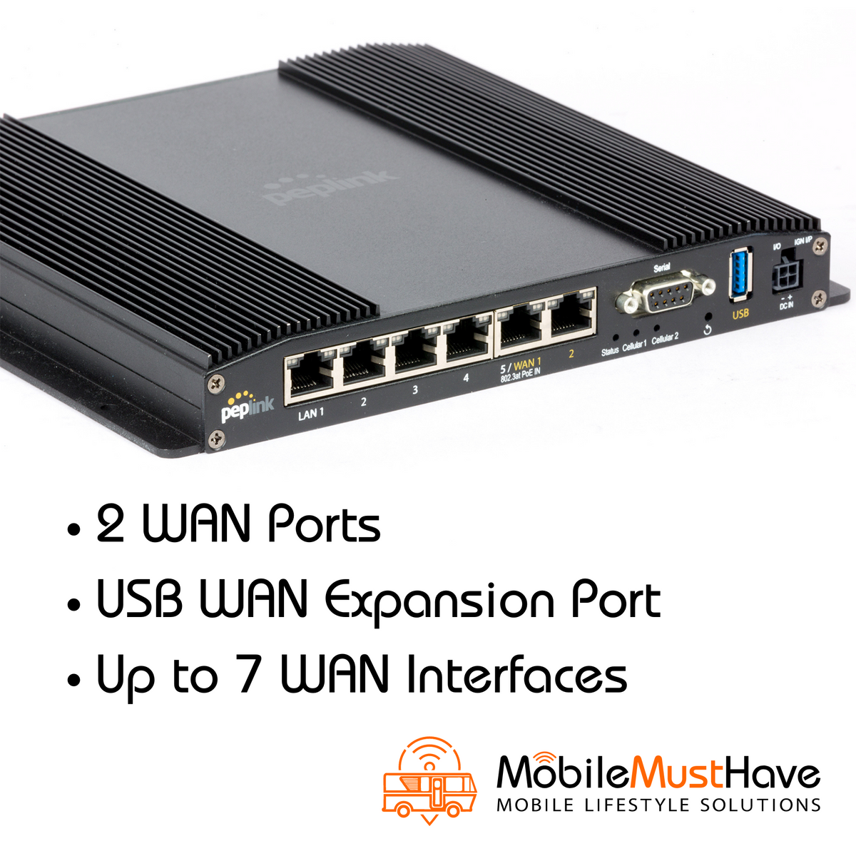 Pepwave MAX BR2 Pro Dual 5G/CAT-20 Mobile Router, WIFI 6, 4 Port Switch ...