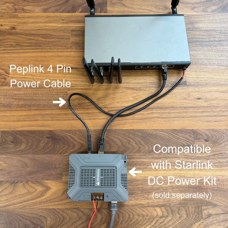 USB-A to 4-PIN Peplink Power Cable for Starlink DC Power Conversion Kit