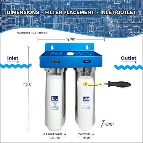 Blu Tech DUO 2-Stage Fixed Mounted 10-Inch Water Filtration System