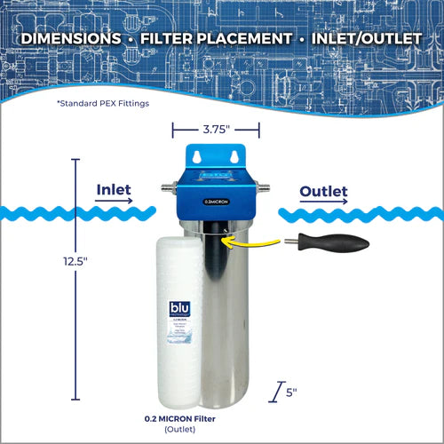Blu Tech SOLO 1-Stage Fixed Mounted 10-Inch Water Filtration System
