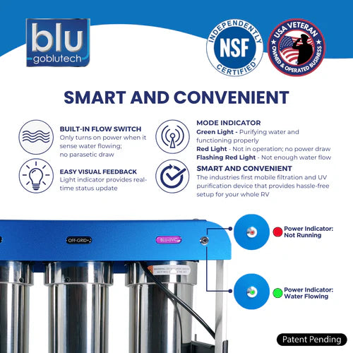 Blu Tech AR3 XLT LED UVC High-Flow 4-Stage RV Water Filter & Purification System - 10 Inch