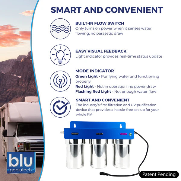 PURBLU TRIO LED UVC 4-Stage RV Water Filtration & Purification System