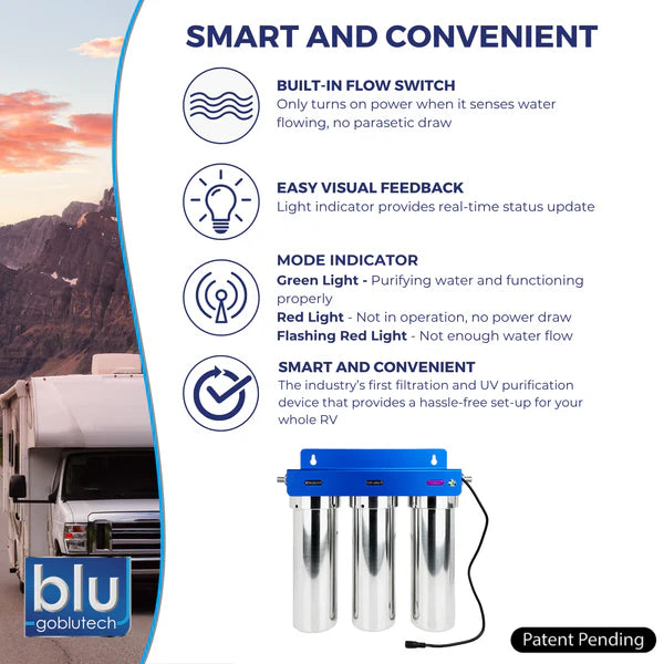 PURBLU TRIO XLT LED UVC 4-Stage RV Water Filtration & Purification System