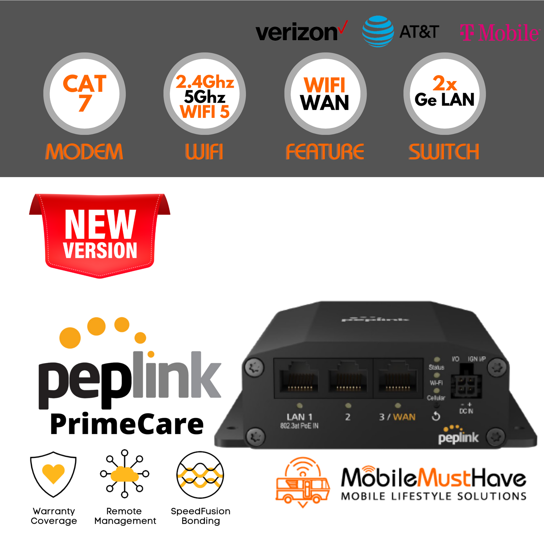 Pep Mobile Rooter Peplink MAX BR1 MINI Mobile Router (CAT-7 - HW3) – MobileMustHave.com