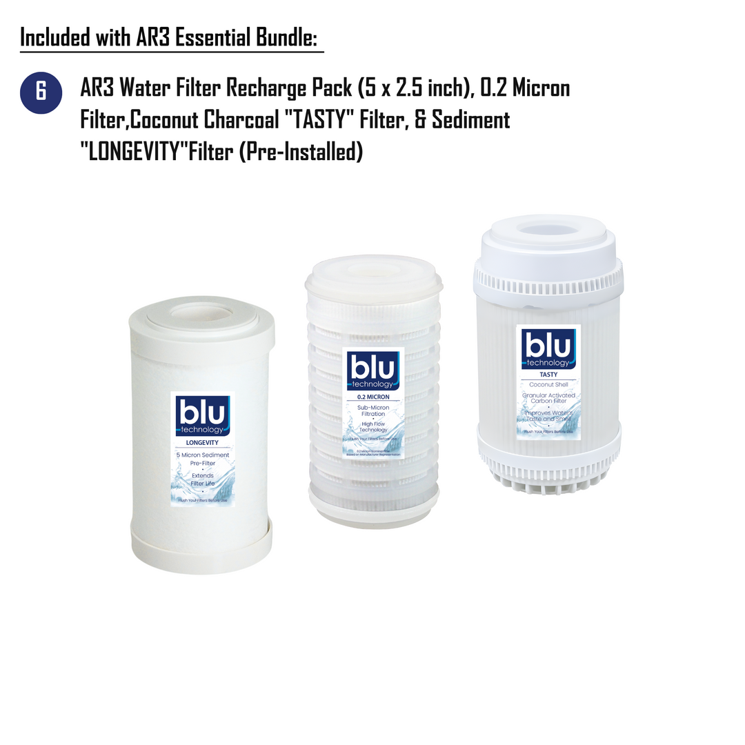 Blu Tech AR3 Essential Bundle - Fully Equipped 3-Stage Filtration System
