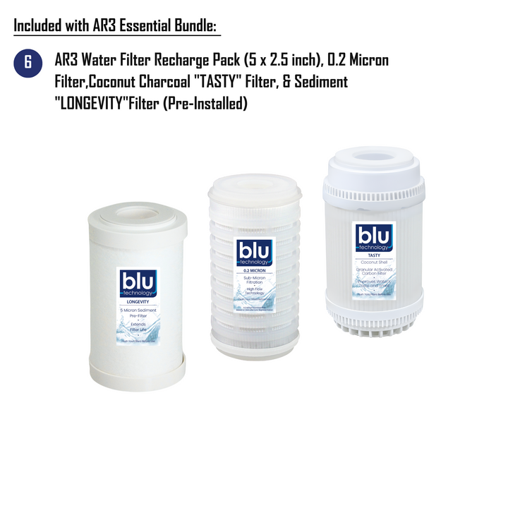 Blu Tech AR3 Essential Bundle - Fully Equipped 3-Stage Filtration System