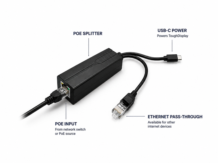 Gigabit USB-C PoE Splitter – 5V 2.4A, 12W