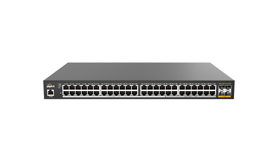 Peplink 48-Port Switch with 740W PoE Power Budget
