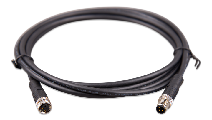 M8 circular connector MaleFemale 3 pole cable 2m (front2)