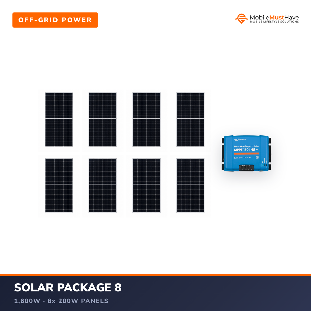 Solar Package 8 — 1,600W (8x 200W Rich Solar Panels)
