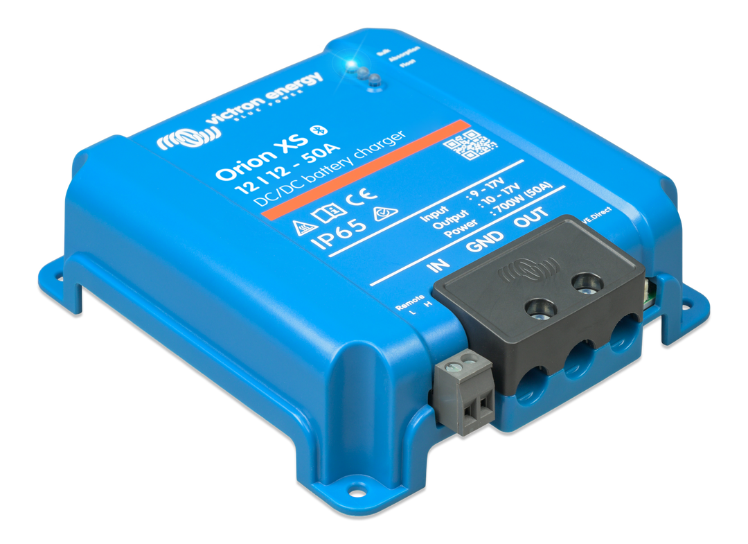 Orion XS 12/12-50A DC-DC battery charger (left) 