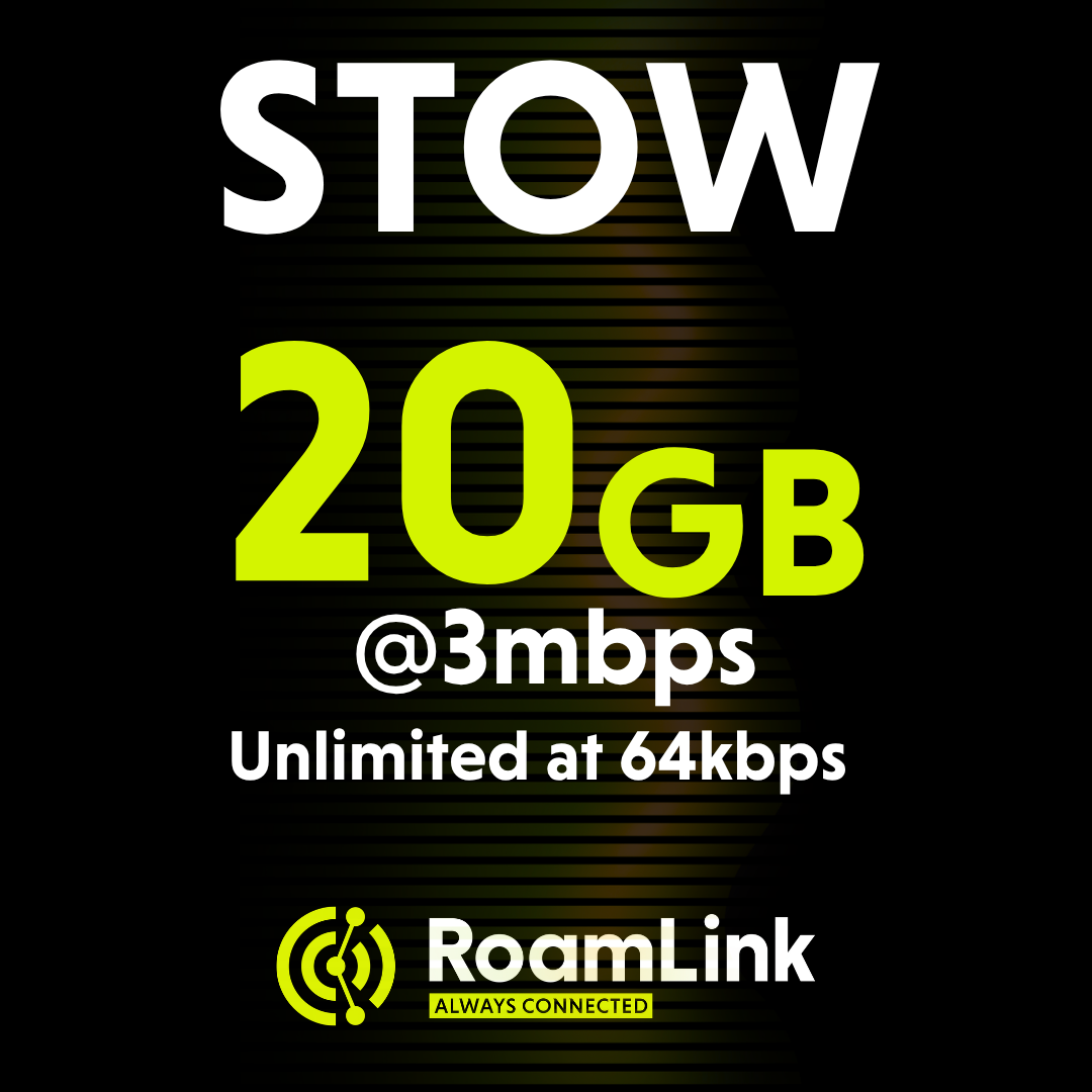 RoamLink Stow - Unlimited, 3mbps for Remote Access