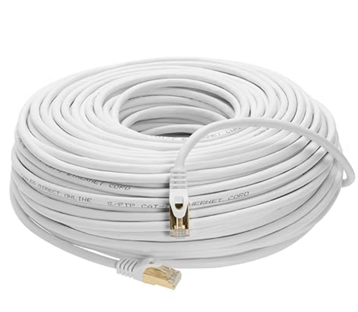 Shielded Marine Grade 25FT CAT5e Ethernet Cable in White