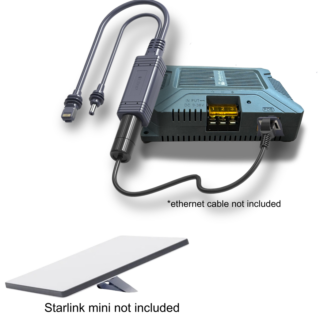 Starlink Mini PoE DC Power Conversion Kit with 12v Accessory Output