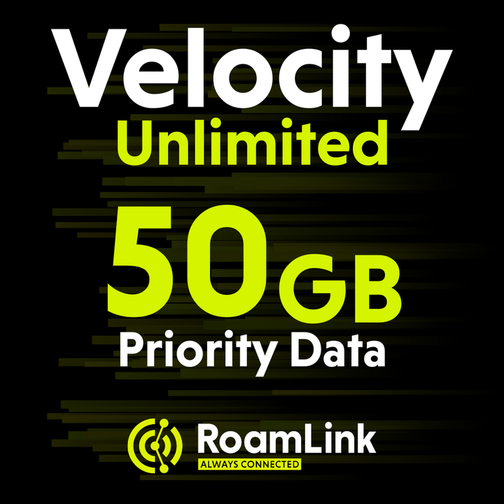 RoamLink Velocity 50 - Unlimited with Data Boost Multi-Carrier Data Plan