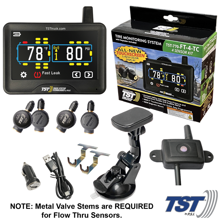 TST 770 Series Flow Thru Sensor TPMS System with Color Touch Display and Repeater