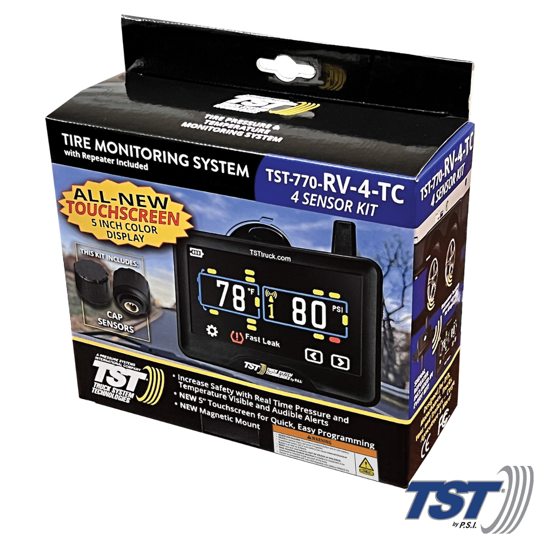 TST 770 Series 4 RV Cap Sensor TPMS System Color Touch Screen Display and Repeater