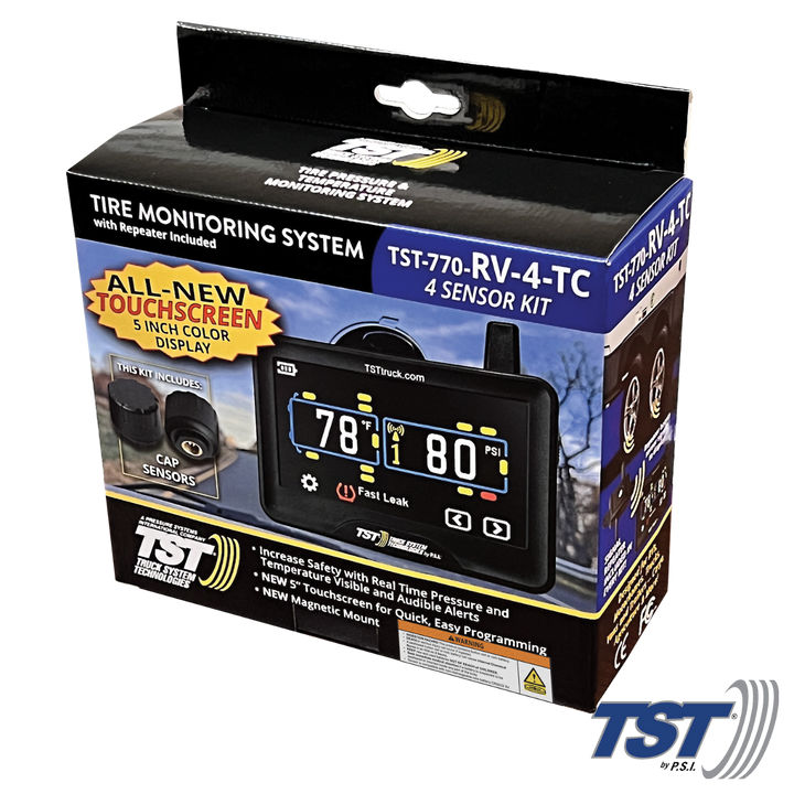 TST 770 Series 4 RV Cap Sensor TPMS System Color Touch Screen Display and Repeater