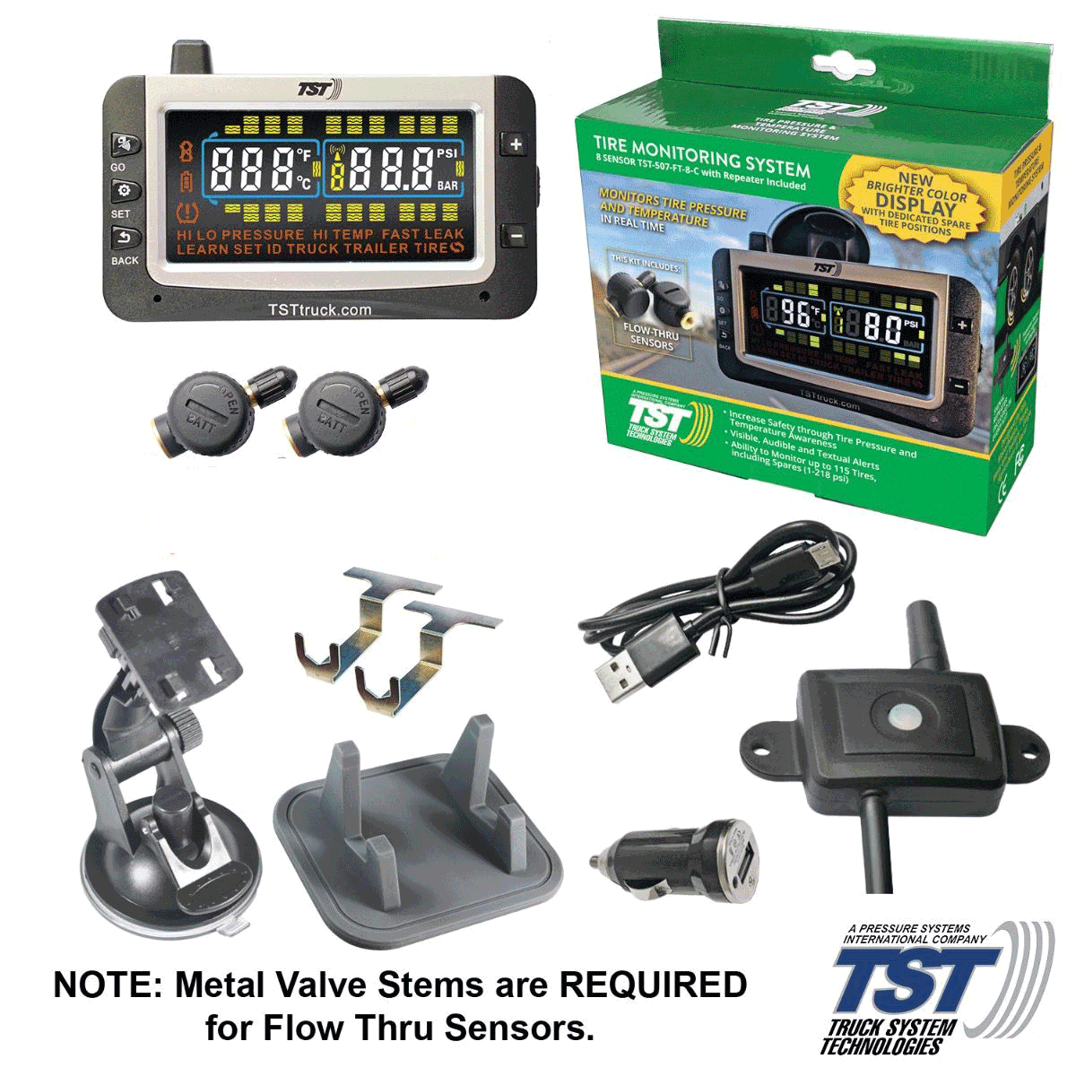 TST Tire Pressure Monitoring System With Flow Thru Sensors – 