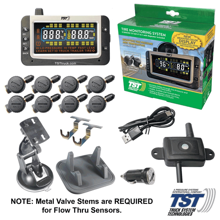 TST Tire Pressure Monitoring System With Flow Thru Sensors